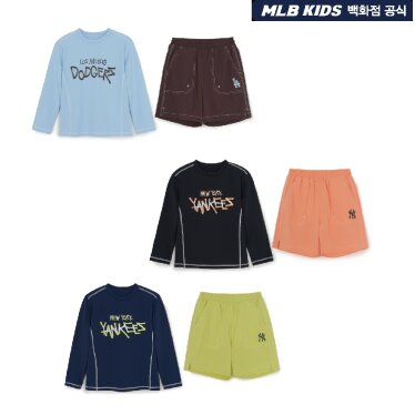 [AK원주점] [MLB KIDS] 스트릿 티셔츠 래쉬가드 보드쇼츠 세트 _ 7ASWB0163
