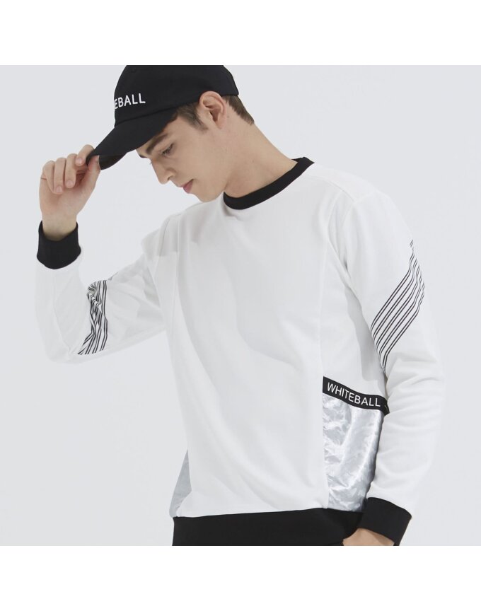 [화이트볼] 남성 기모 라운드넥 골프 티셔츠 WH_WB21FAMT04WH