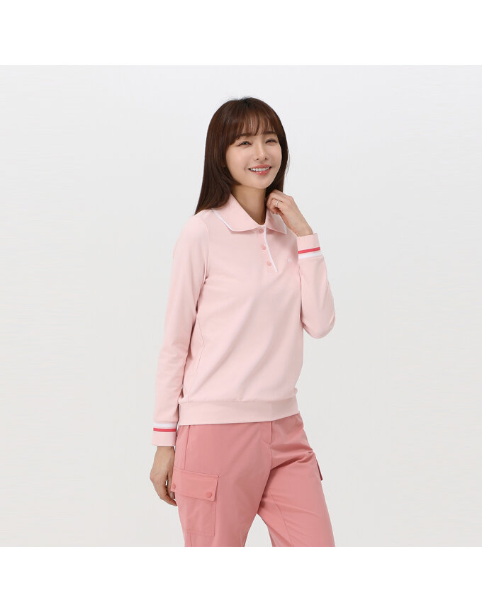 포인트 배색 카라 티셔츠_1K25231