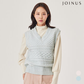브이넥 꽈배기 펀칭 베스트_JCCS0-WSV010