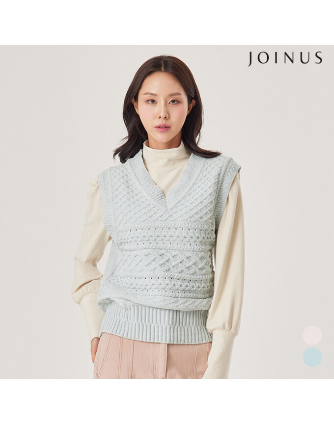 브이넥 꽈배기 펀칭 베스트_JCCS0-WSV010