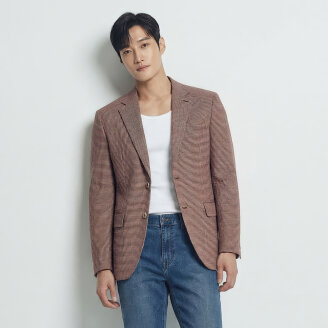 체크 패턴 테일러드 린넨 자켓_1K31201
