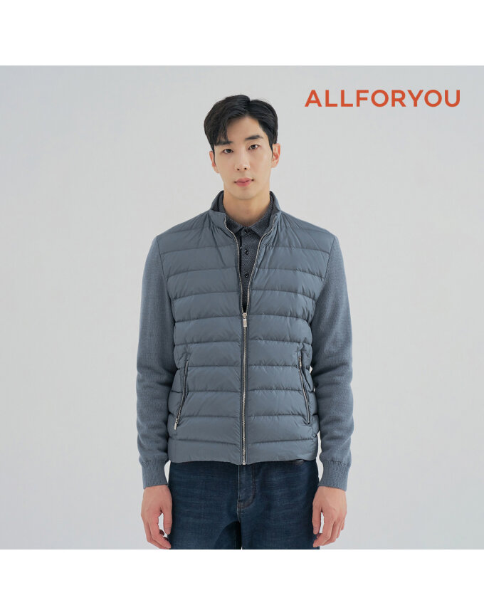 [올포유]남성 니트 배색 방풍 구스 다운 점퍼 AGDJM9151-930