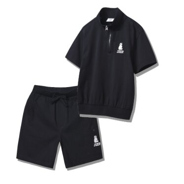 [AK분당점] [JEEPKIDS(지프키즈)] 곰자수 반넥 반팔 맨투맨반바지 셋업 KP2TSU165KP2TPU165BK