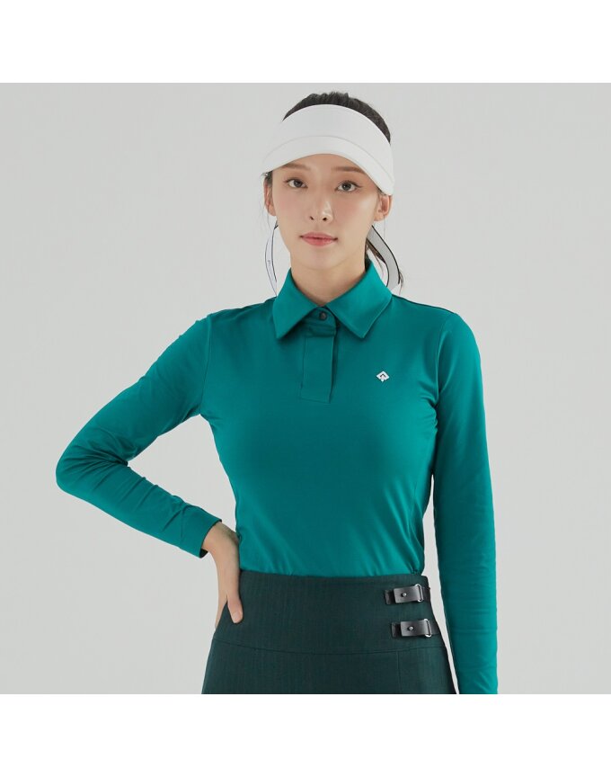 여성 베이직 절개 카라 티셔츠 RWTYL7102-804