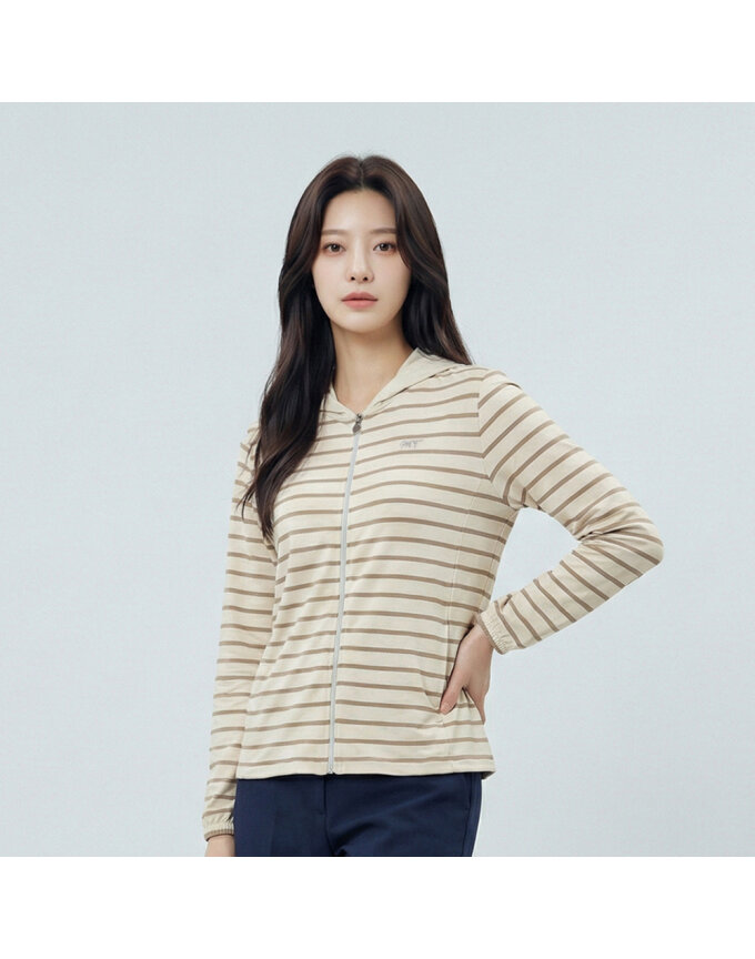 냉감 스트라이프 후드 가디건_1K45032