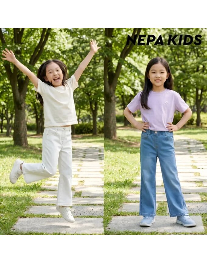 (키즈)여아 하트 데님팬츠_KK21605
