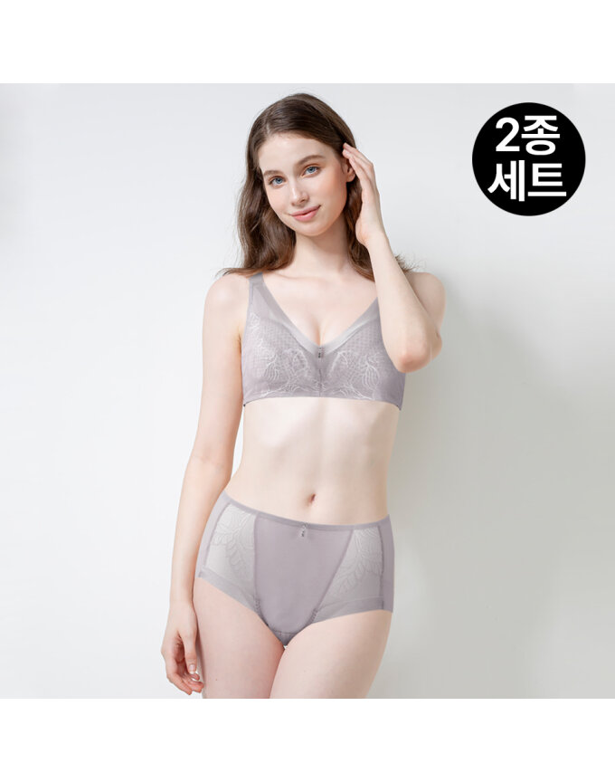 [제임스딘] (SET) B/C컵 여성 노와이어 메쉬 브라+햄팬티