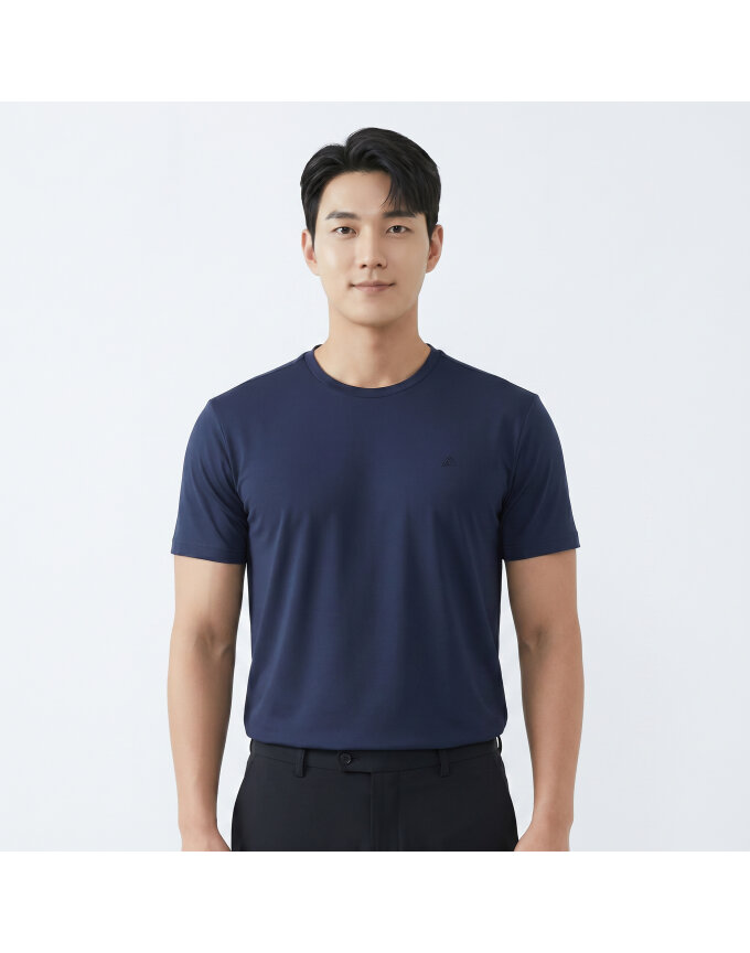[올포유] 남성 립조직 라운드 반팔 티셔츠 AMTRN3181-915