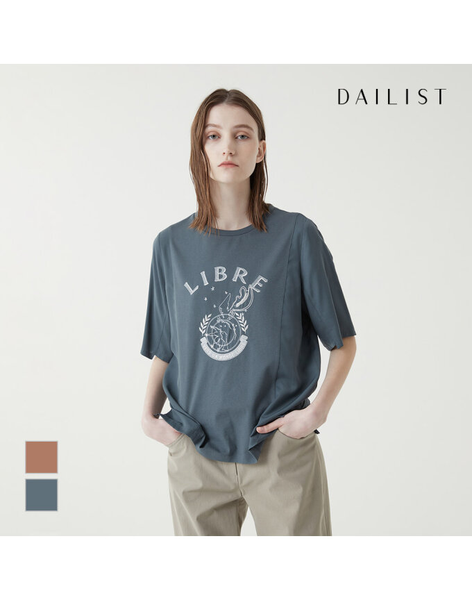 [DAILIST] 자수 포인트 반팔 티셔츠_MDEAS3F6121