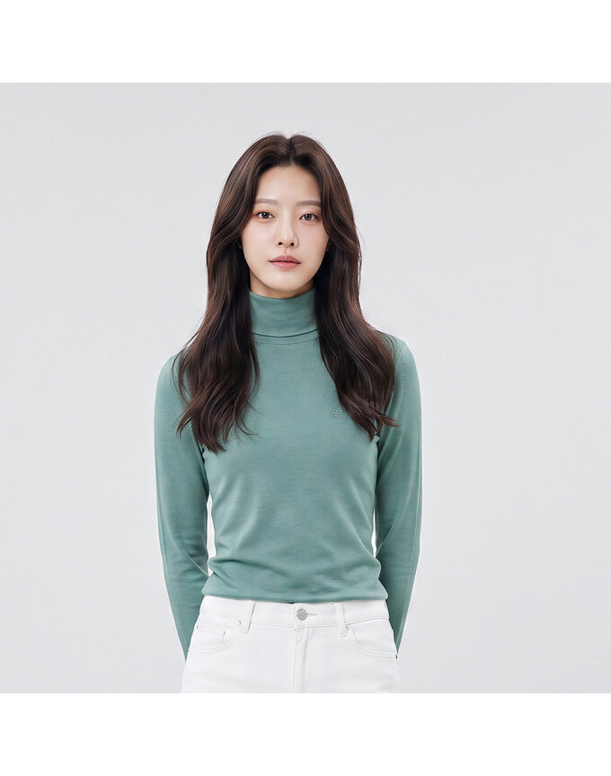 솔리드 목크넥 티셔츠_1J85480