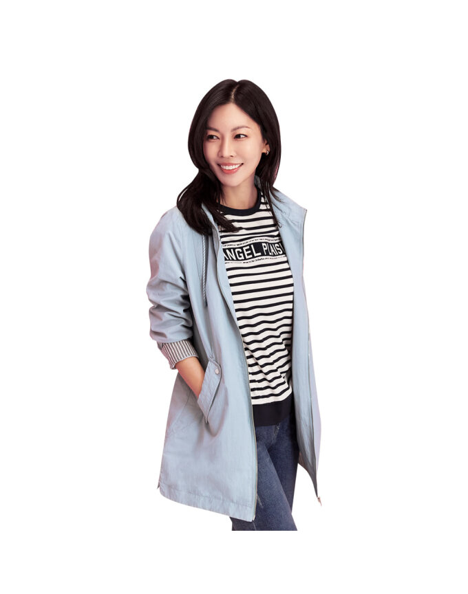[올포유] [모델착장] 여성 후드 탈부착 중기장 사파리 점퍼 ALFRM2321-920