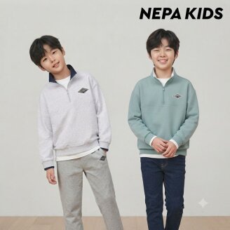 (키즈)NSA 그래픽 하프집 맨투맨_KL15301
