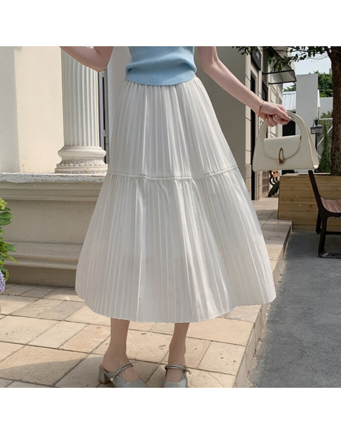 [예쎄] 비즈라인장식 플리츠 밴딩 스커트(S5MSK010A)