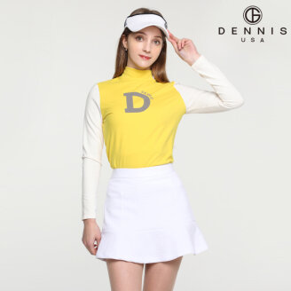 [DENNIS] 여성 소매배색 하프넥 티셔츠_NALWLTS061
