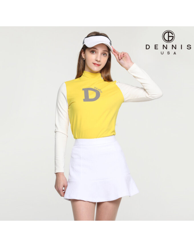 [DENNIS] 여성 소매배색 하프넥 티셔츠_NALWLTS061