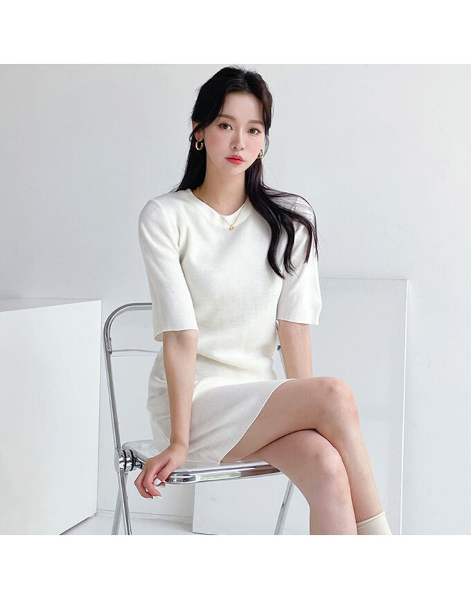 [모델리스트] 5부 소매 윈스톤 미디 원피스 (MESOP014)