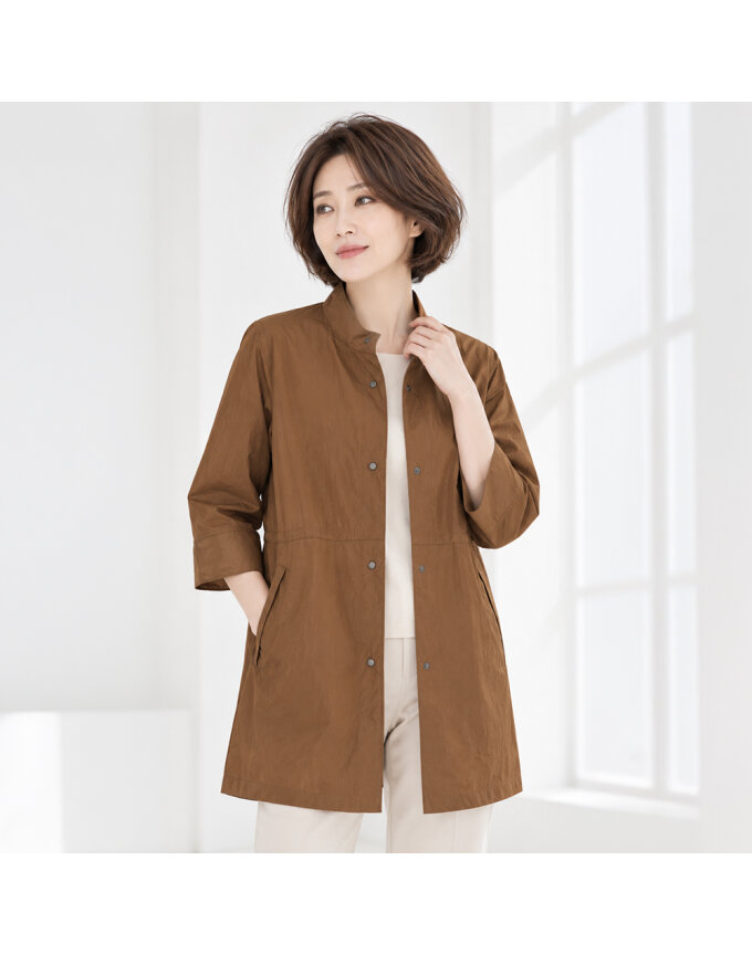 스냅여밈 얇은 여성 7부 사파리 점퍼 HCDFJP101