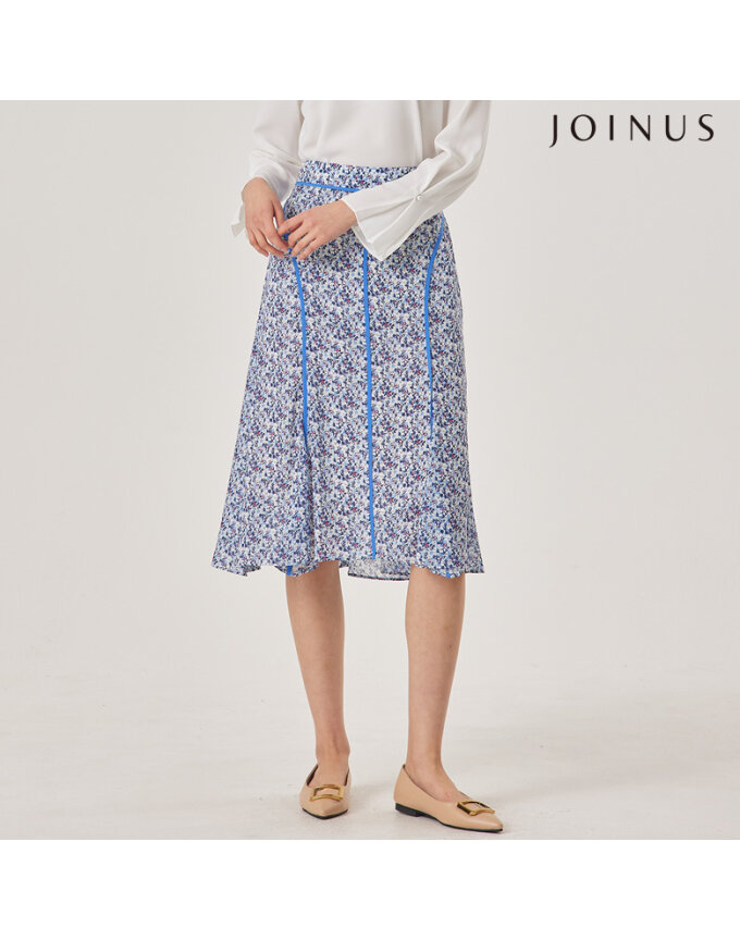 절개 배색 쉬폰 스커트_JACU5-WQS200