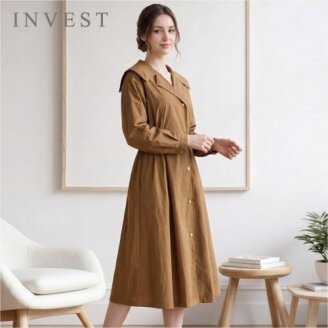 오픈 카라 밴딩 롱 원피스_INI6F1OP3171