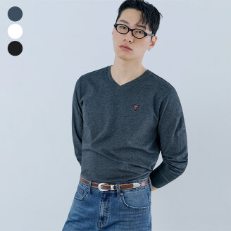 [ON] 유니 레귤러핏 브이넥 긴팔티셔츠 NQ1KE402