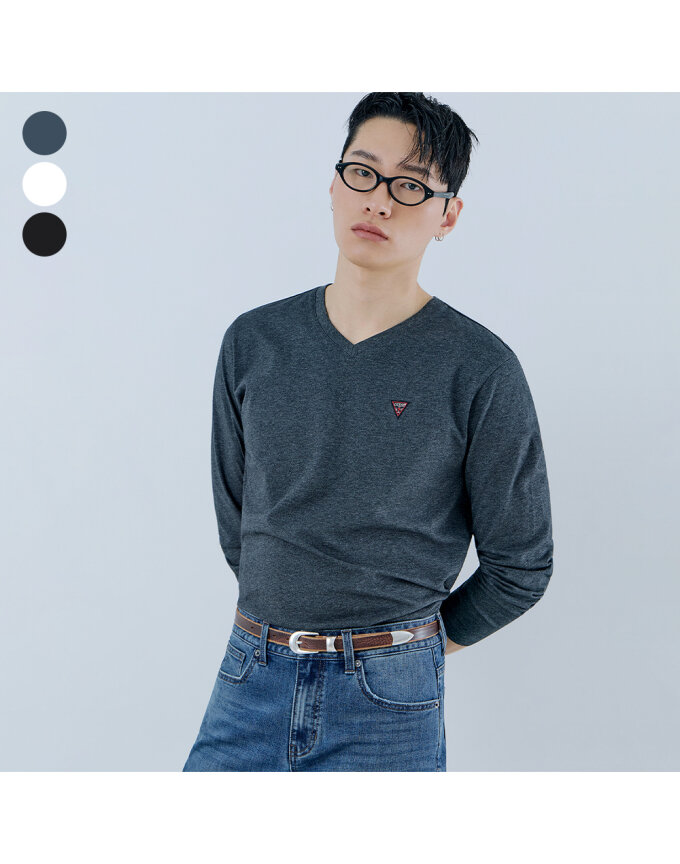 [ON] 유니 레귤러핏 브이넥 긴팔티셔츠 NQ1KE402