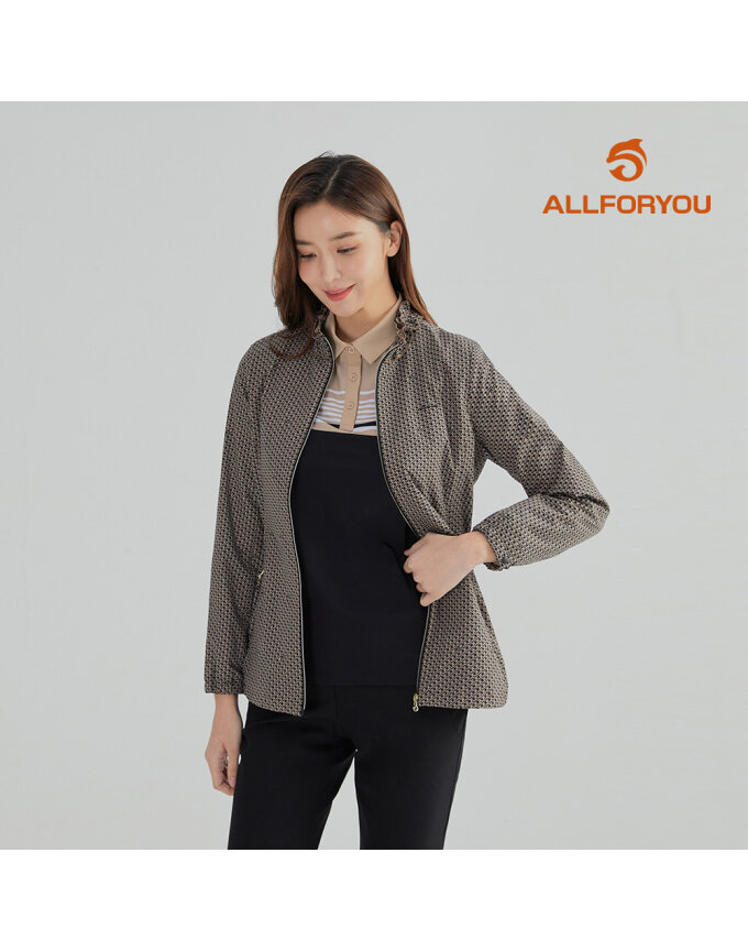 [올포유] [모델착장] 여성 별프린트 넥셔링 점퍼 AWJUL7171-509_G