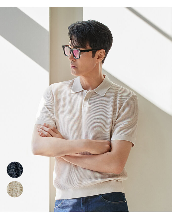 전판 조직 폴로형 니트 CDAACKT2341