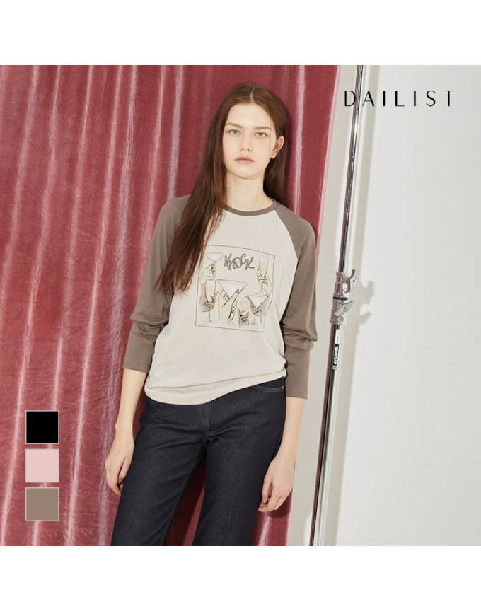 [DAILIST] 배색 프린트 티셔츠_MDEAL5F7351