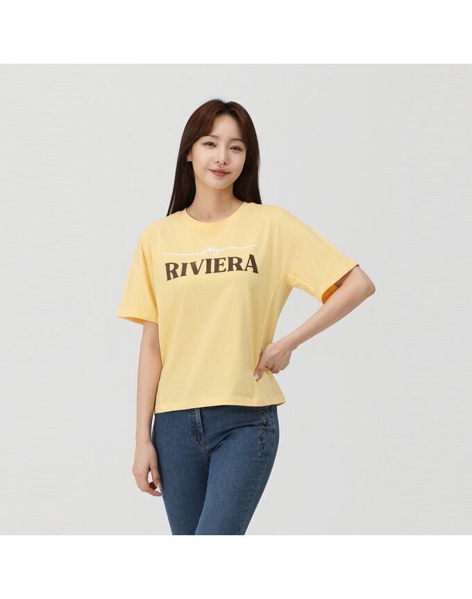 원포인트 오버핏 티셔츠_QK45301
