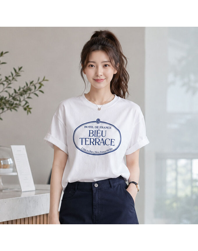 [예쎄] 테라스 영문레터링 오버핏 반팔T(S5MTS049A)