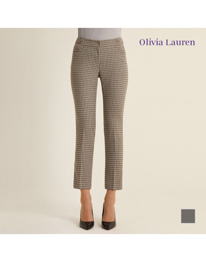 [OLIVIA LAUREN] 일자핏 체크 팬츠_VOCDLXS1231