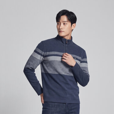 스트라이프 집업 티셔츠_1J75102