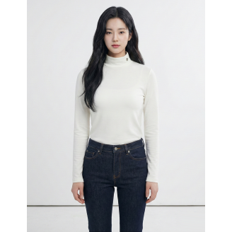콜핑 0003TK422W 스판 기모 멜란지 이너 보온 여자 간절기 등산 목폴라티