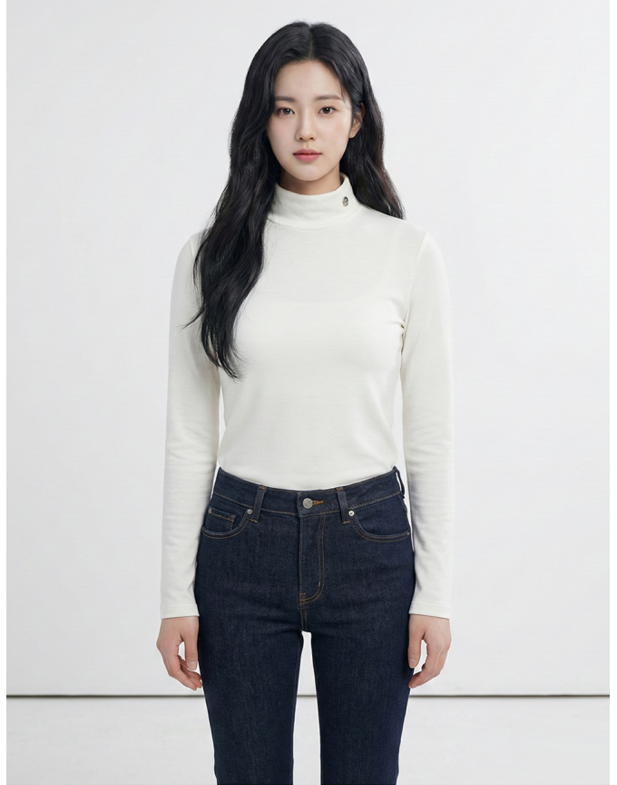 콜핑 0003TK422W 스판 기모 멜란지 이너 보온 여자 간절기 등산 목폴라티