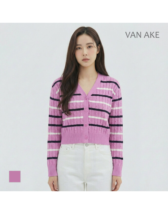 [반에이크] 꽈배기ST패턴 니트가디건_VB34KCQ306Z