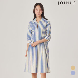 스판 린넨 스트라이프 7부 원피스_JACU4-WOP120