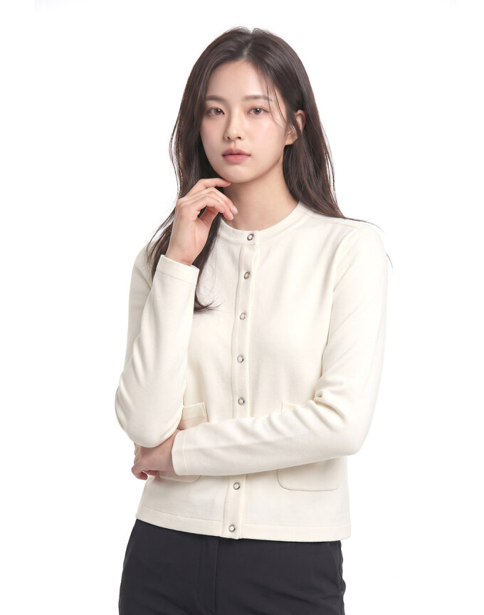 콜핑 여성 가을 스탠다드 핏 크루넥 등산 가디건  25653JK40W