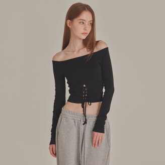LACE UP CORSET OFF SHOULDER TOP_T426TP119