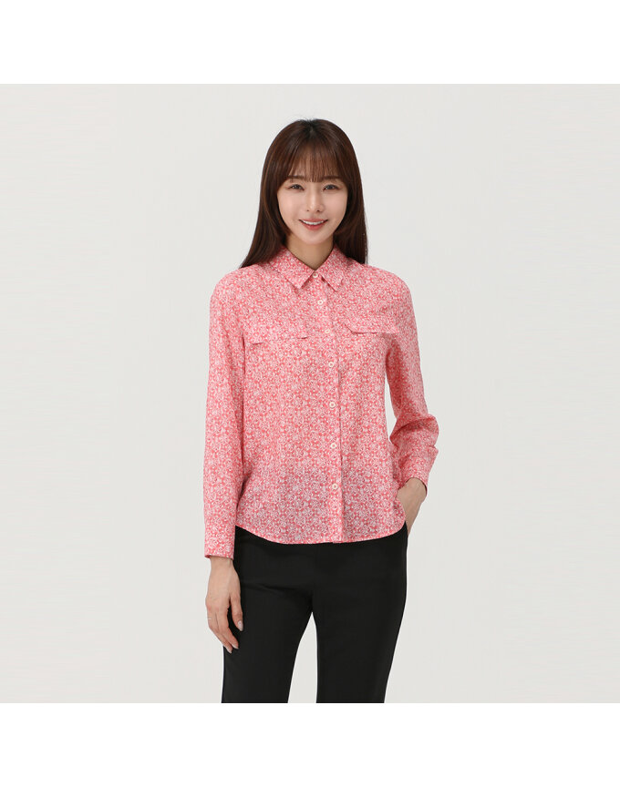 기하학 프린트 블라우스_QJ22501