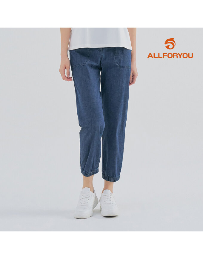 [올포유] [모델착장] 여성 뒷밴딩 아웃포켓 데님 조거 팬츠 ALPJM3431-906
