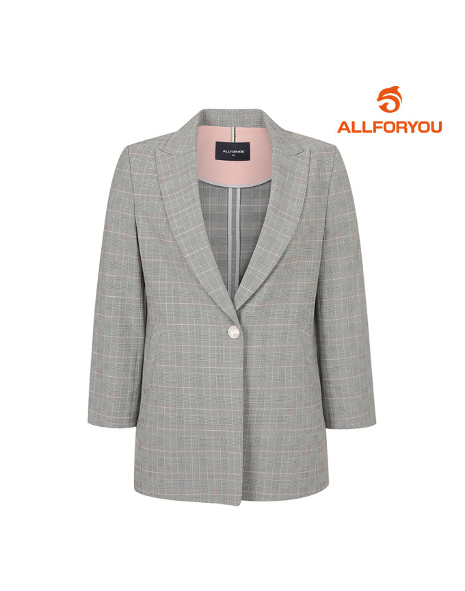 [올포유] 여성 잔체크 테일러드 소매 배색 자켓 ALKKL3311-190_G