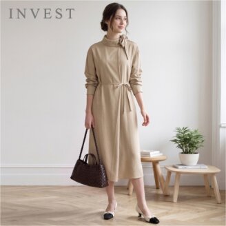 스카프 레이어드 롱 원피스_INI6F1OP3051