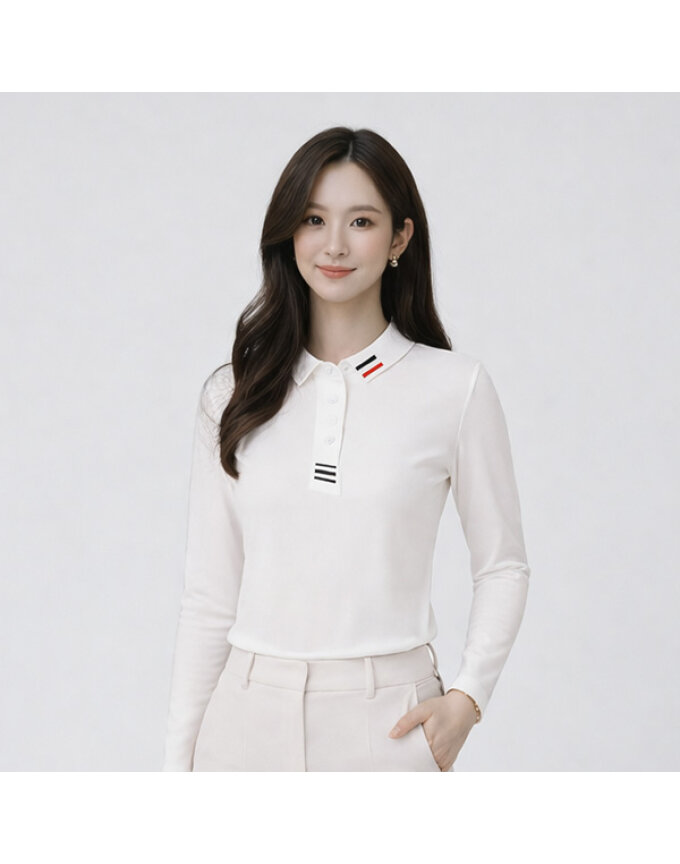 베러댄버디 여자 클라시 포인트 긴팔 슬림 골프 티셔츠