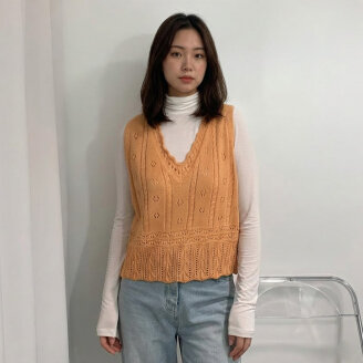 [모델리스트] 에스케 펀칭 포인트 V넥 베스트 (MESVT017)