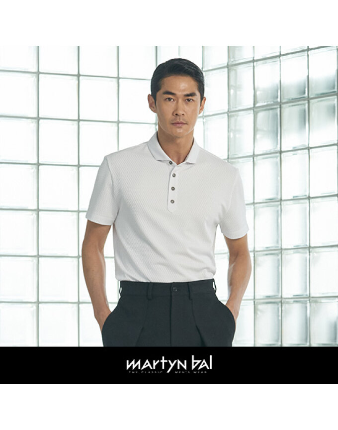 [마틴발] 남성 시어서커 엠보텍스쳐 카라셔츠 (화이트)_MM22-TS203WH