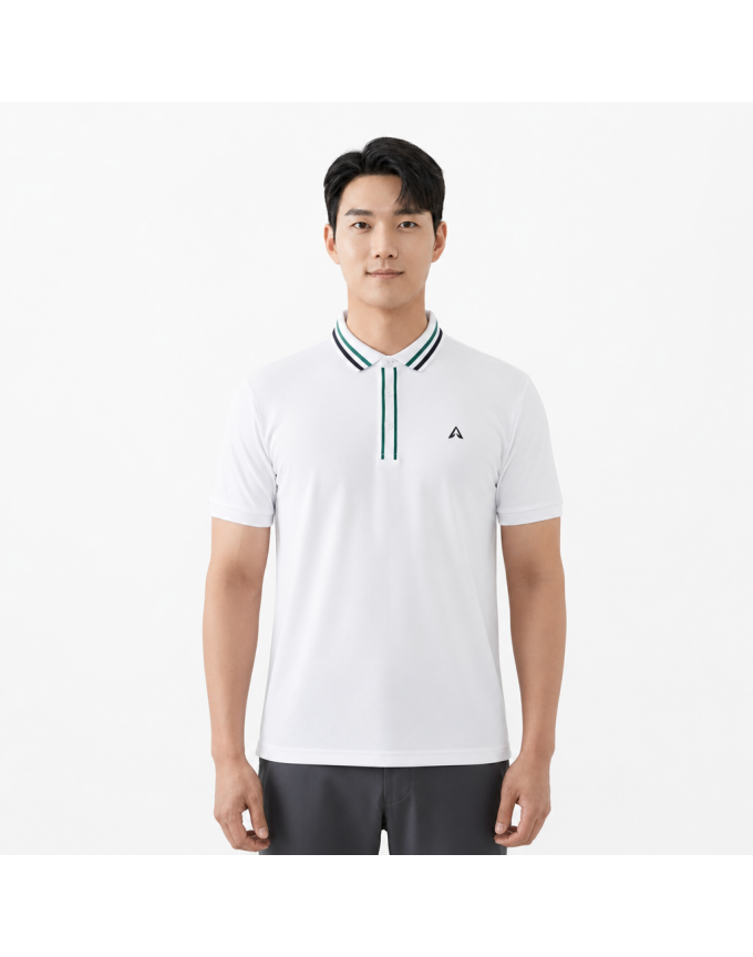[올포유] 남성 라인 포인트 요꼬 카라 반팔 티셔츠 AMTPN3198-100