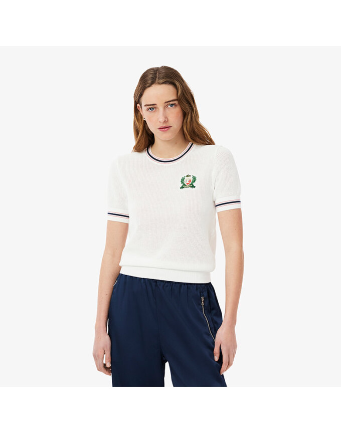 (여성) MIF 로고 메쉬 반팔 스웨터_AF9561-55G_70V