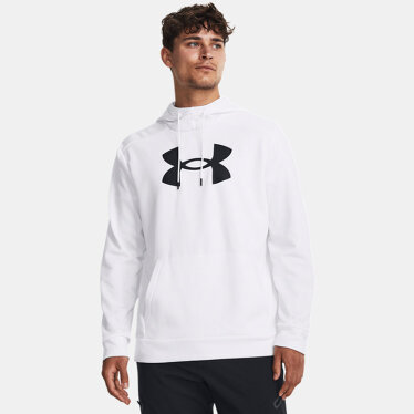 UA Armour Fleece 빅 로고 남성 후디 티셔츠_1379743-100