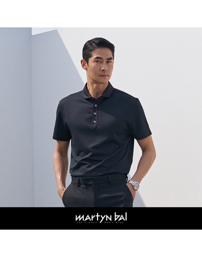 [마틴발] 남성 시어서커 엠보텍스쳐 카라셔츠 (블랙)_MM22-TS201BK